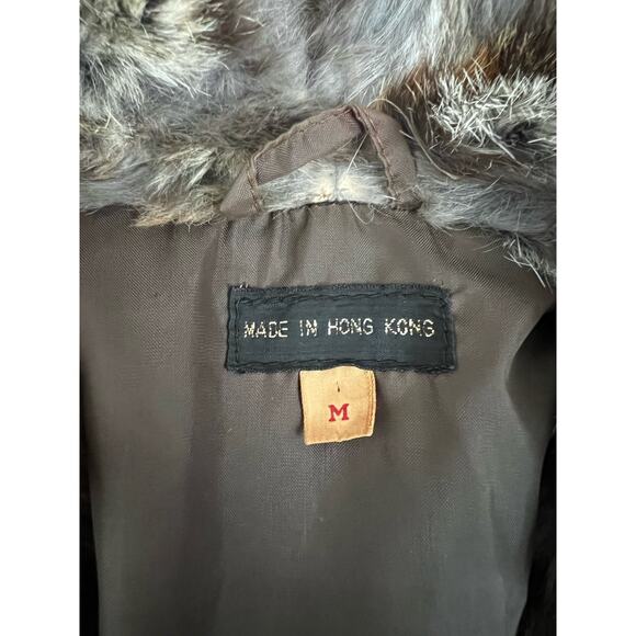 Vintage Patchwork Rabbit Fur Coat Size Medium - Picture 9 of 15